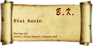 Blei Kevin névjegykártya